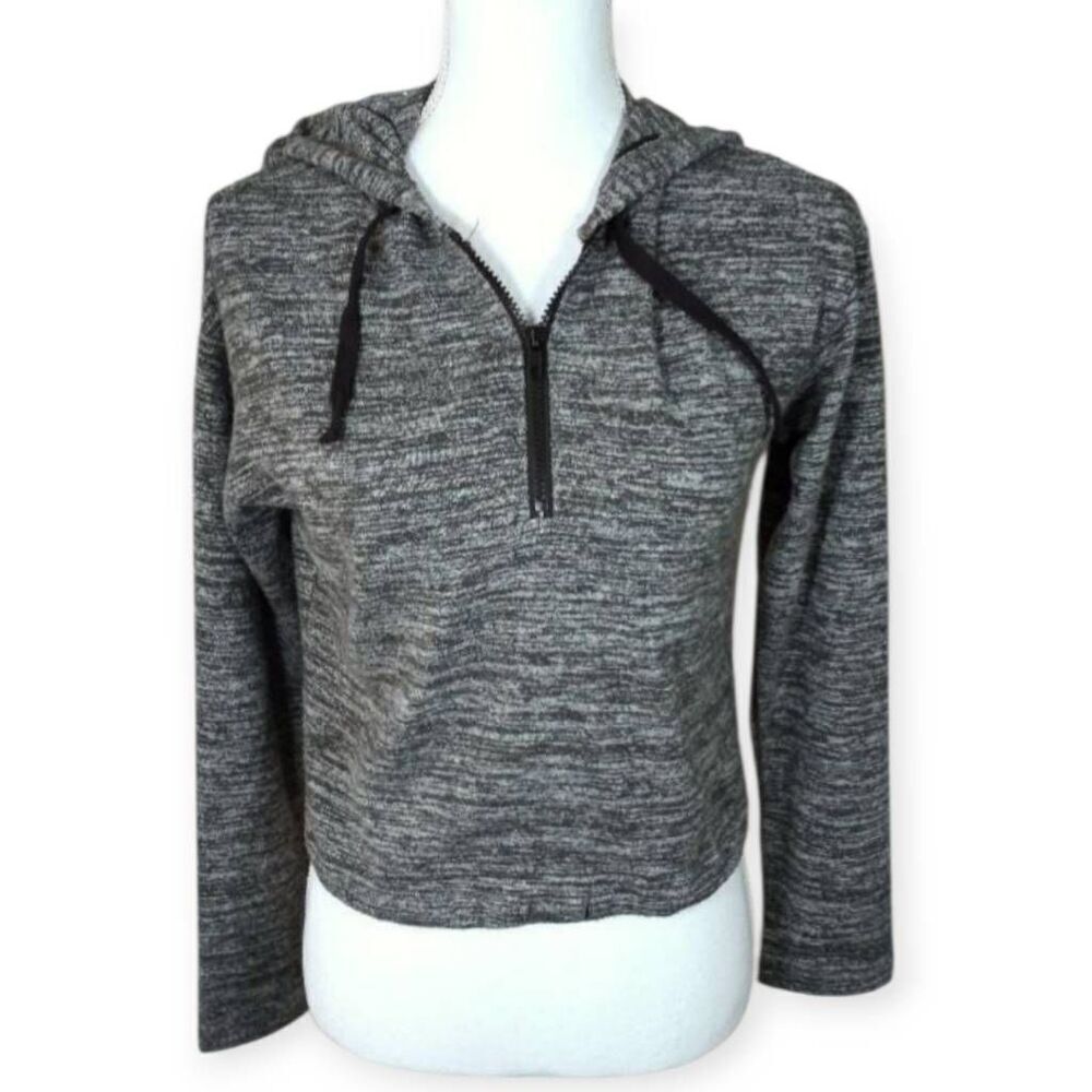 INSPIRED HEARTS CROPPED GRAY ZIP FRONT HOODIE SZ.XS EUC.